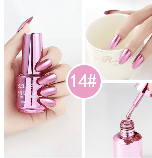 Shiny Mirror Finish Silver Nail Polish-10