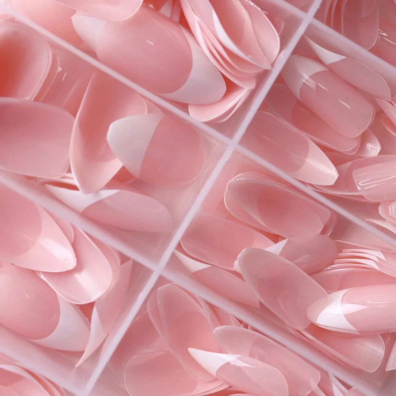 360 Pcs Glossy Pink French Nail Tips-1
