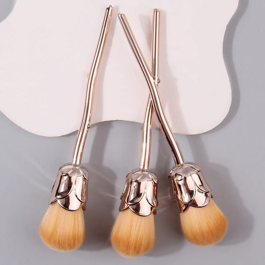 3pcs Rose Powder Brush Set for Beginners-0