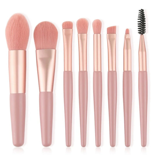 8Pcs Pro Pink Makeup Brush Set for Beauty-0
