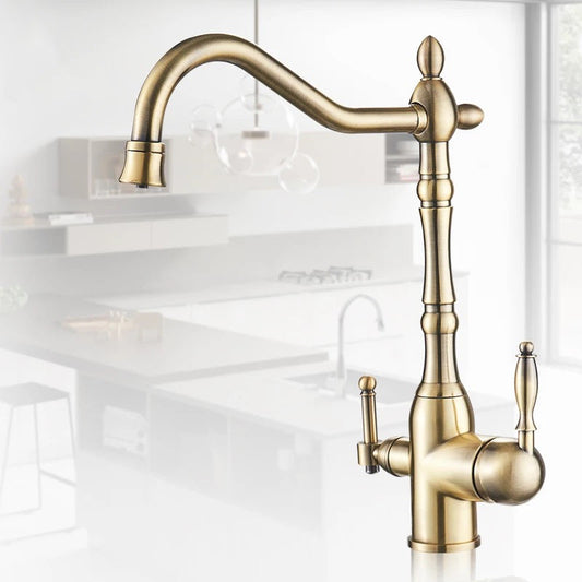 Antique Copper Kitchen Faucet-0