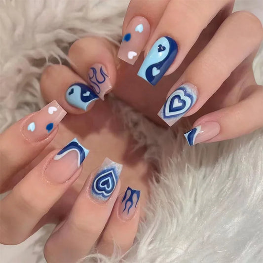 Blue Flame Love Press-On Nails-0