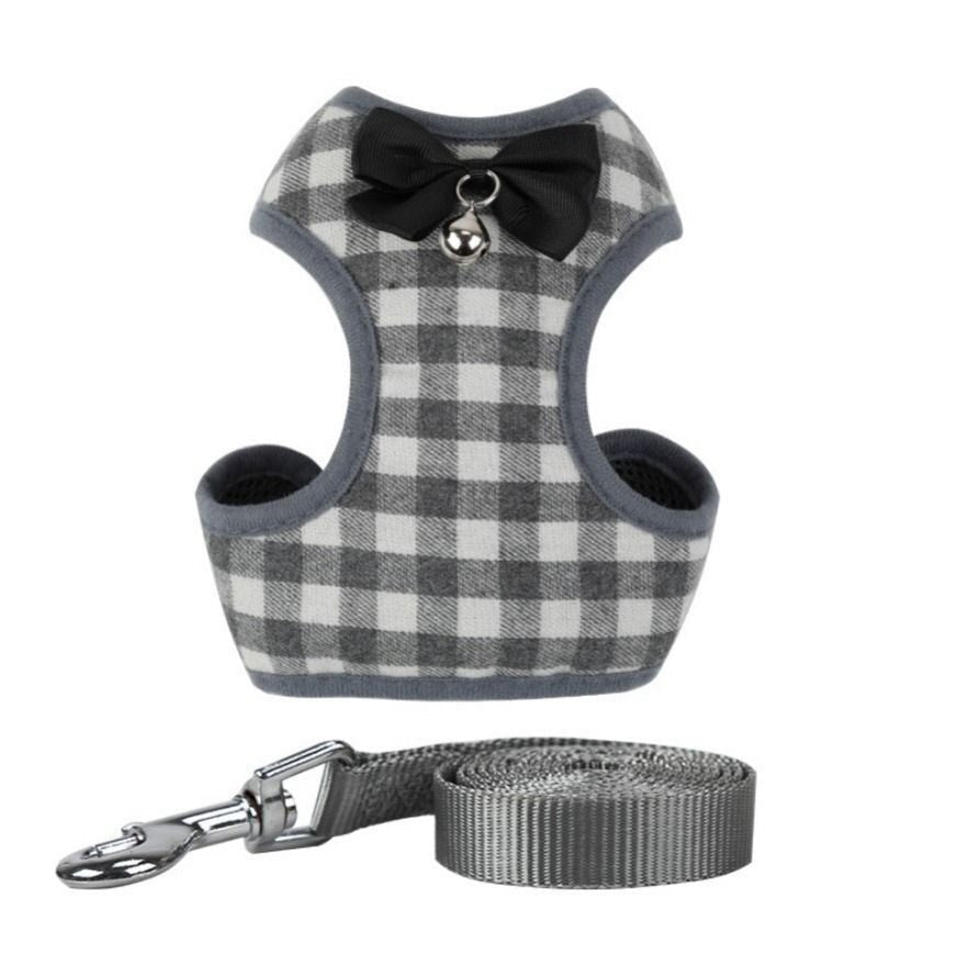 Checkered Small Dog Vest Harness-1