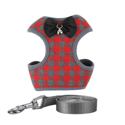 Checkered Small Dog Vest Harness-2