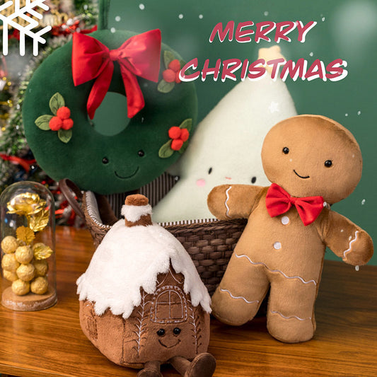 Christmas Gingerbread Man Igloo And Christmas Tree Plush Toy-0