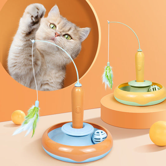 Feathered 2-In-1 Interactive Cat Toy-0