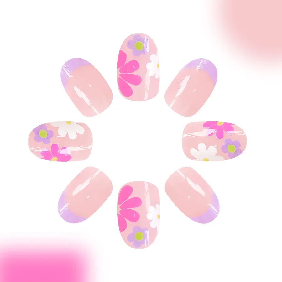 Floral Almond Press-On Nails Set-2