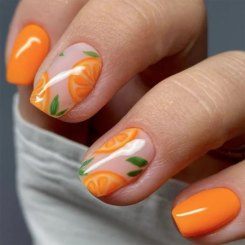 Floral Almond Press-On Nails Set-8