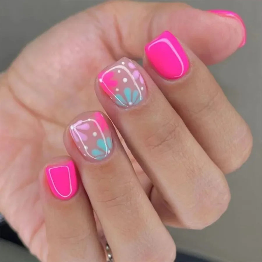 Floral Almond Press-On Nails Set-9