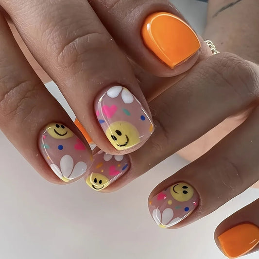 Floral Almond Press-On Nails Set-10