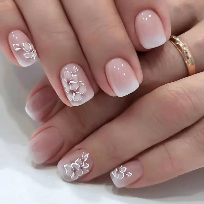 Floral Almond Press-On Nails Set-22