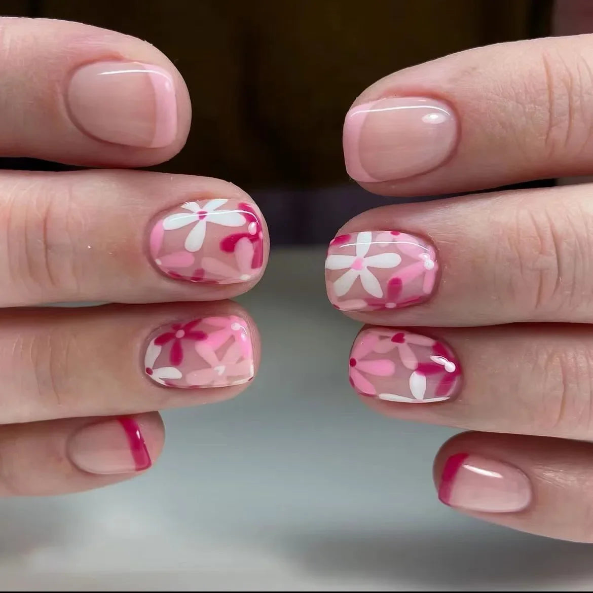 Floral Almond Press-On Nails Set-29