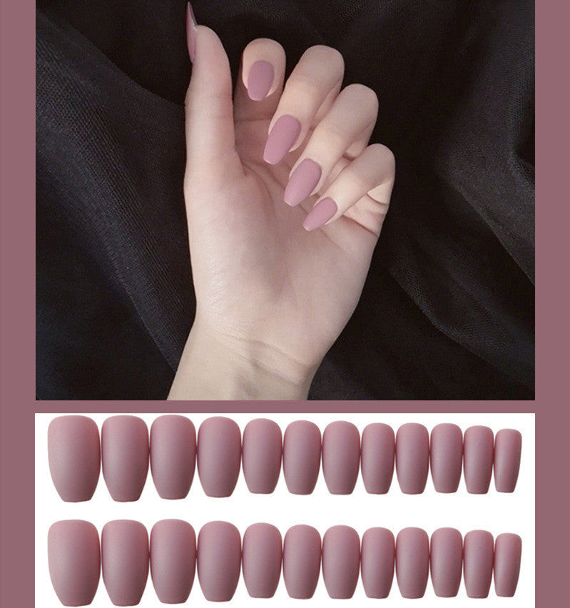 Frosted ballet fake nails-1