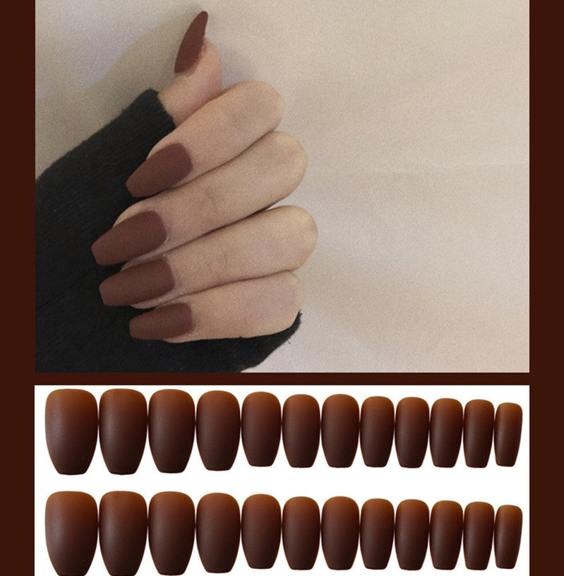 Frosted ballet fake nails-2