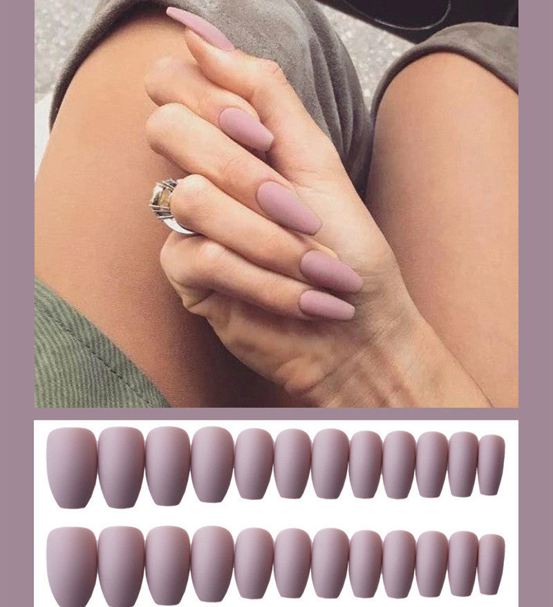 Frosted ballet fake nails-3