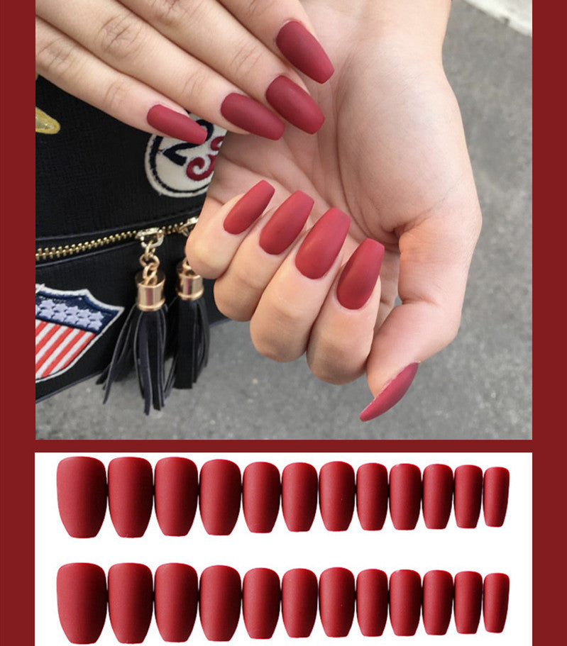 Frosted ballet fake nails-4