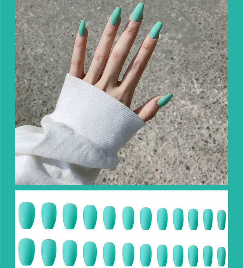 Frosted ballet fake nails-12