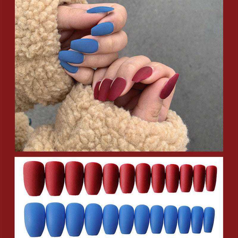 Frosted ballet fake nails-14