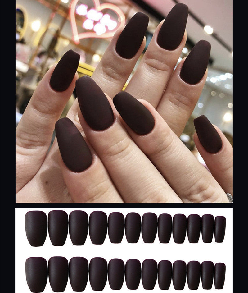 Frosted ballet fake nails-5