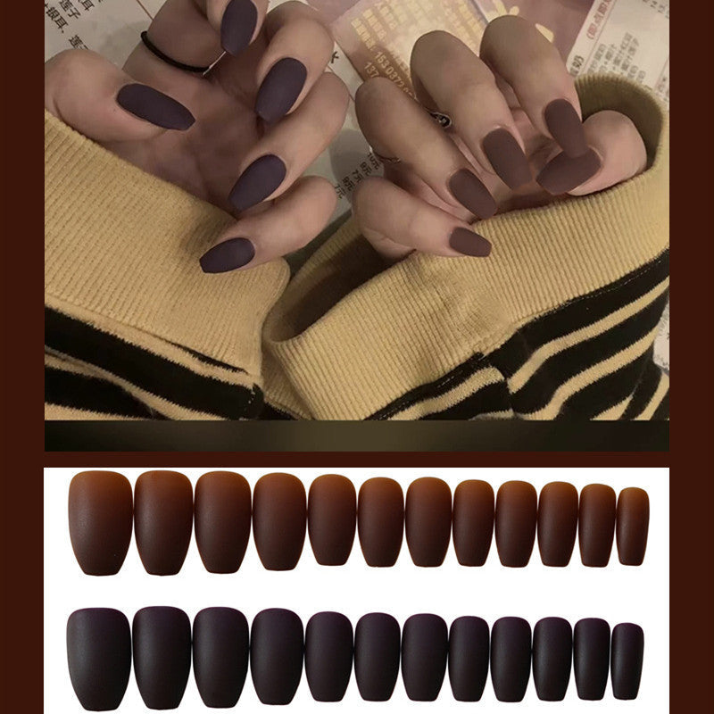 Frosted ballet fake nails-6