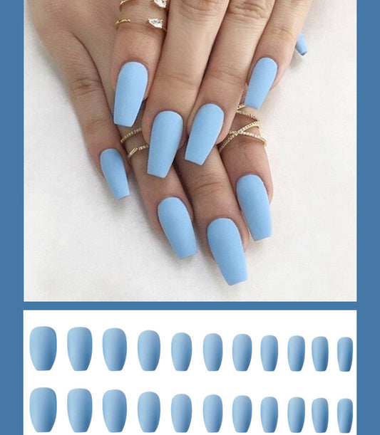 Frosted ballet fake nails-10