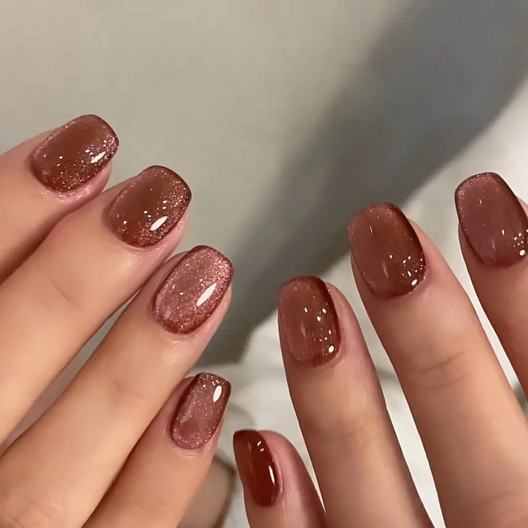 Glamourous Cat's Eye Press-On Nails-8