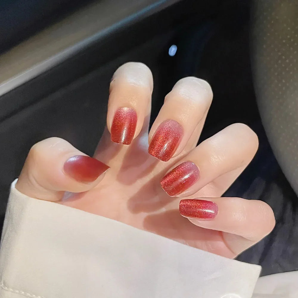 Glamourous Cat's Eye Press-On Nails-14