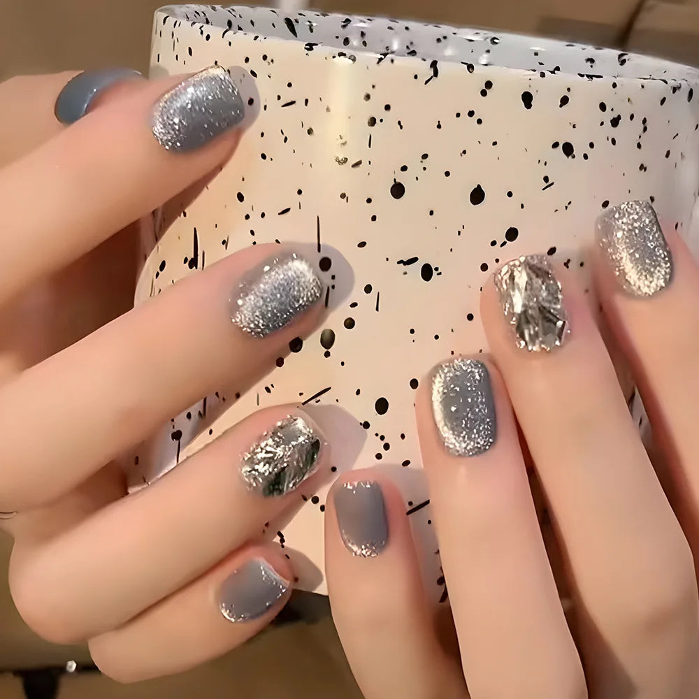 Glamourous Cat's Eye Press-On Nails-21