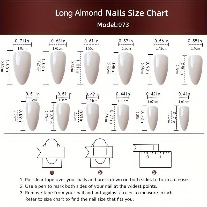 Glossy Almond Press-On Nails-3