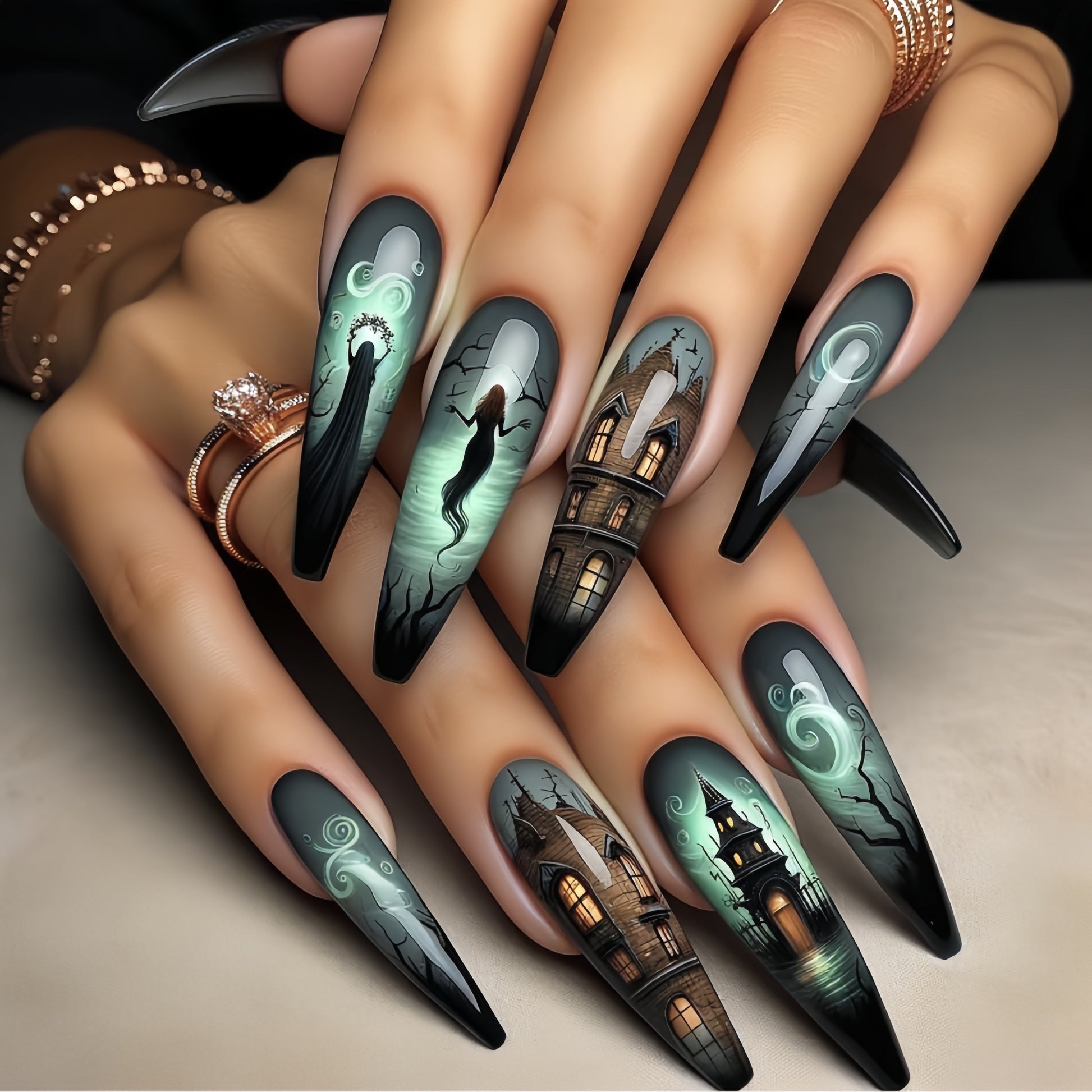 Green Ballerina Press-On Nails-2