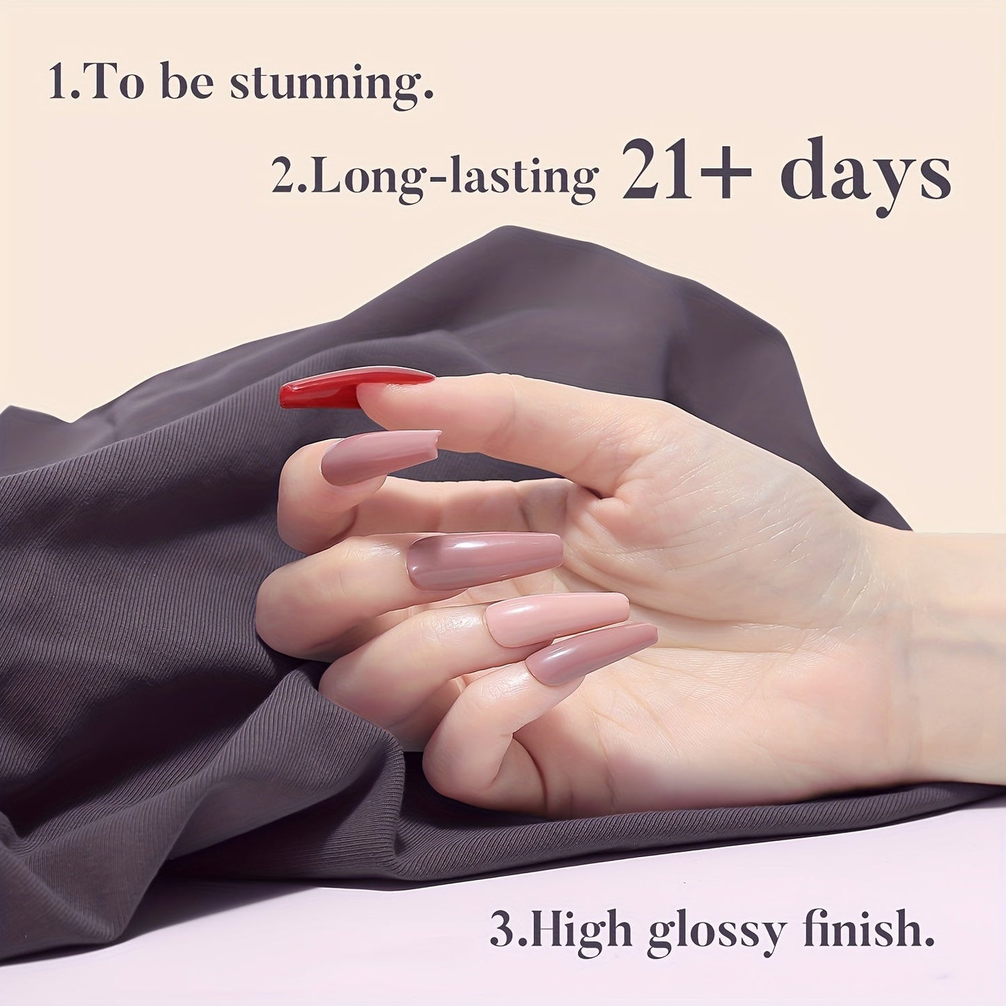 Grey & White Gel Nail Polish Set-4