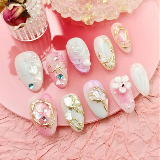 Handmade Press-On Almond Nails Bundle-0