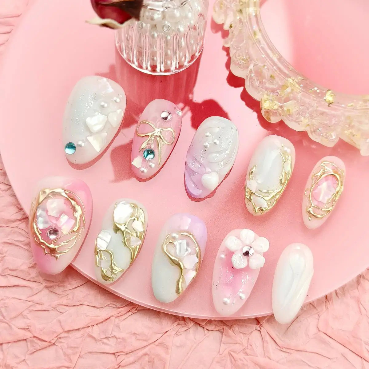 Handmade Press-On Almond Nails Bundle-1