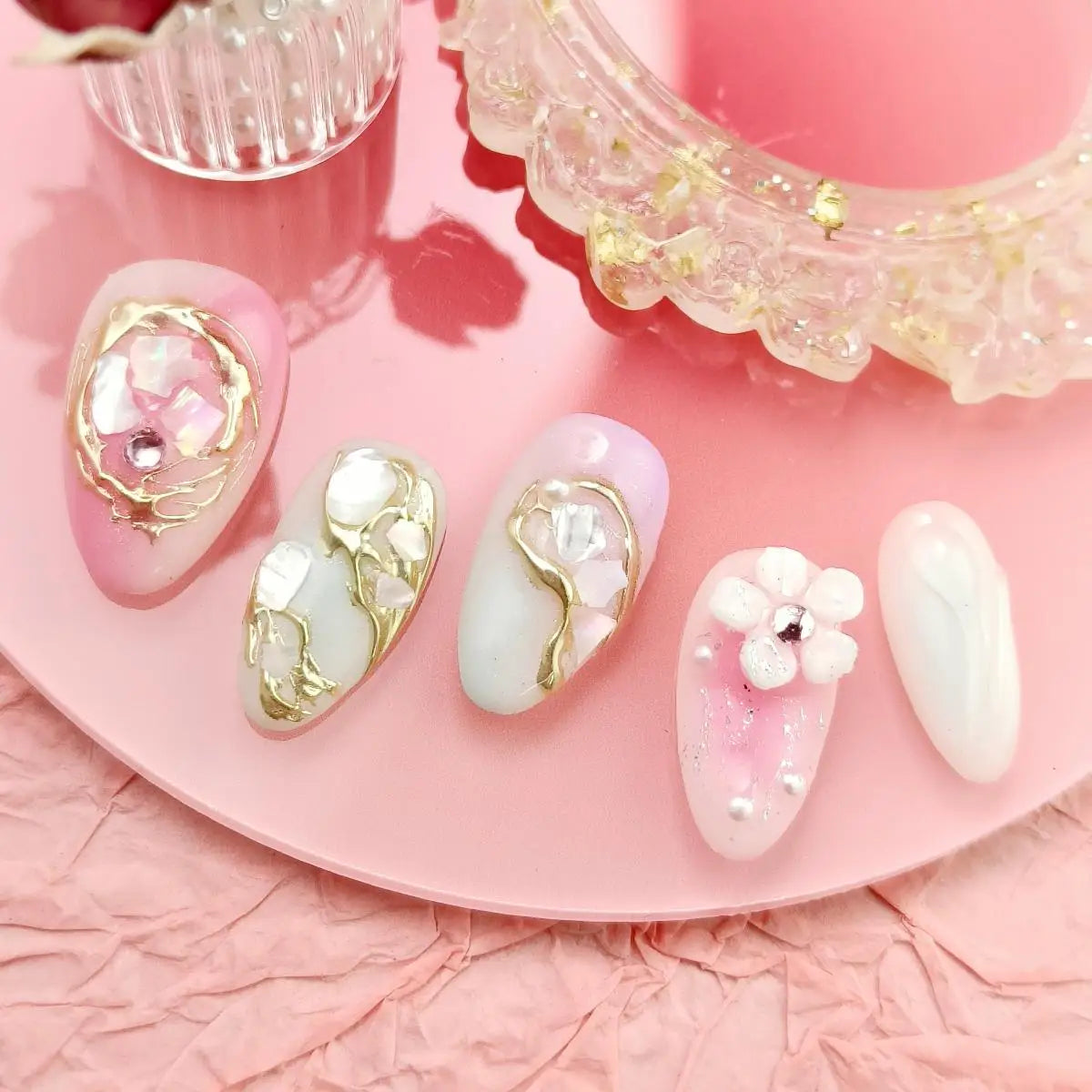 Handmade Press-On Almond Nails Bundle-3
