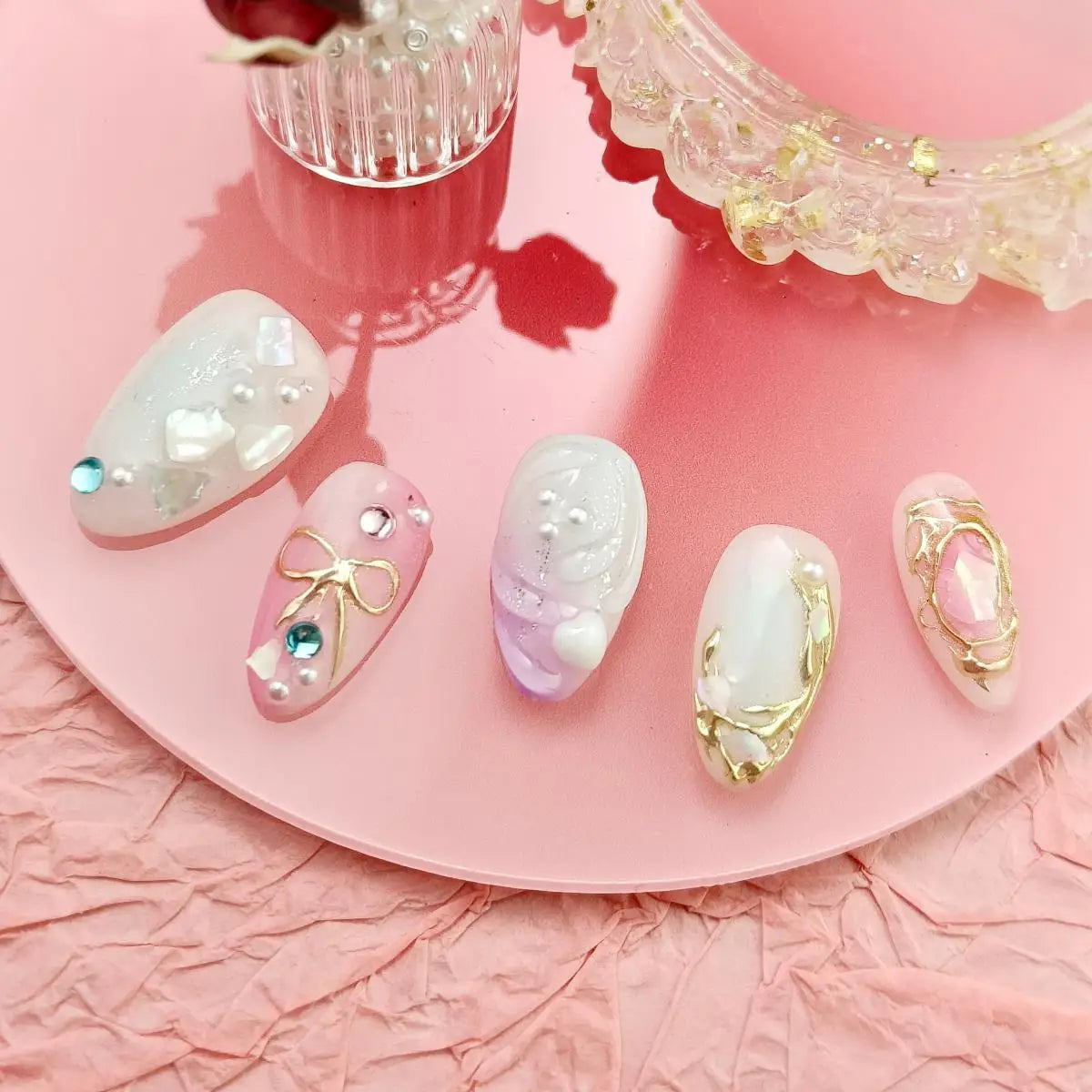 Handmade Press-On Almond Nails Bundle-4