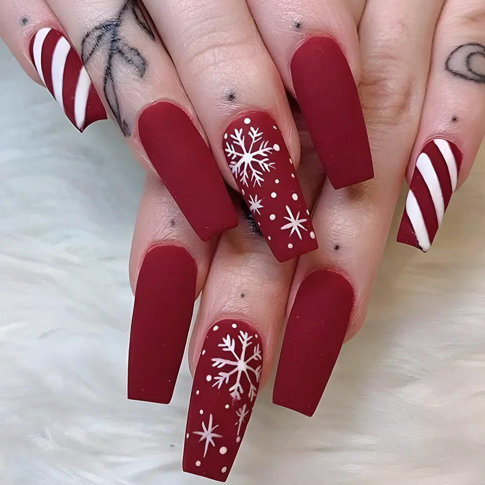 Holiday Glam Green Deer Nail Set-18