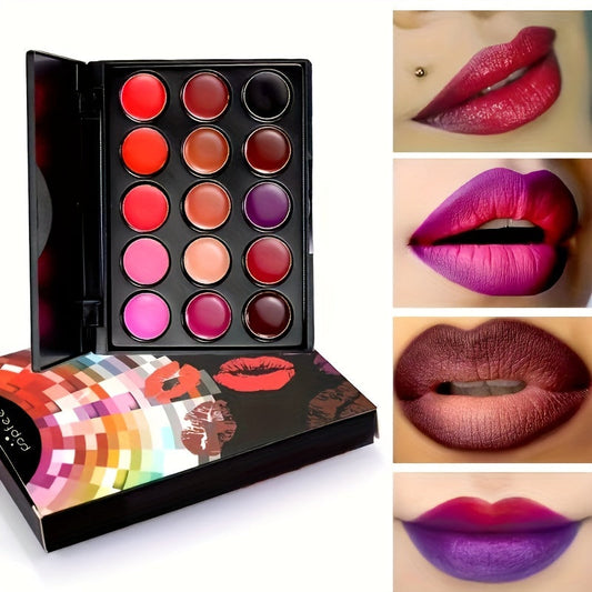 Lip Luxe 15-Color Waterproof Lipstick Palette-0