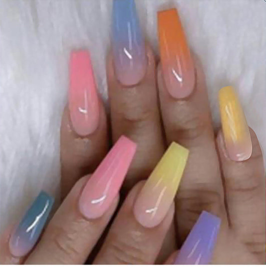 Long Ballet Nails With Flat And Pointed Water Droplets-0