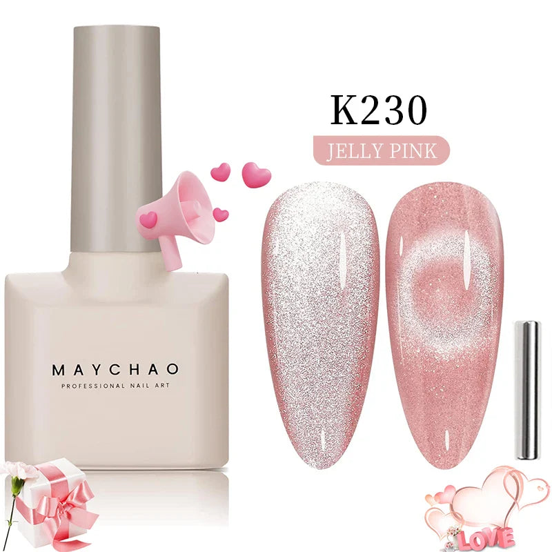 Maychao 12ml Cat Eye Gel Nail Polish Rainbow Effect-2