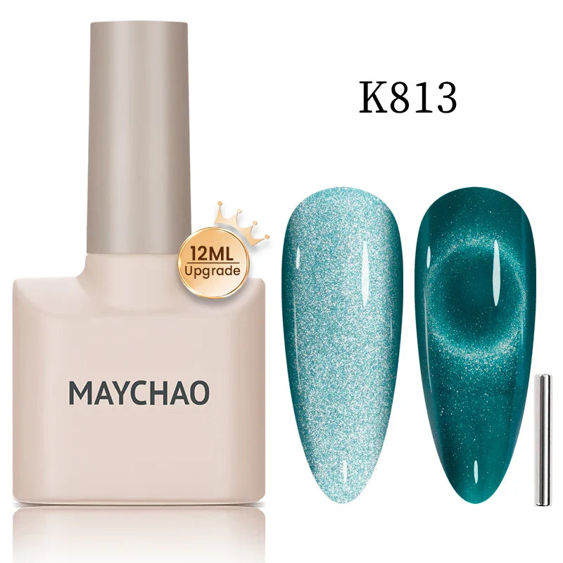 Maychao 12ml Cat Eye Gel Nail Polish Rainbow Effect-13