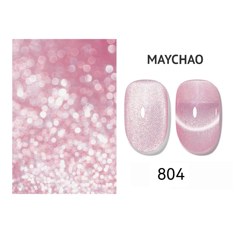 Maychao 12ml Cat Eye Gel Nail Polish Rainbow Effect-8