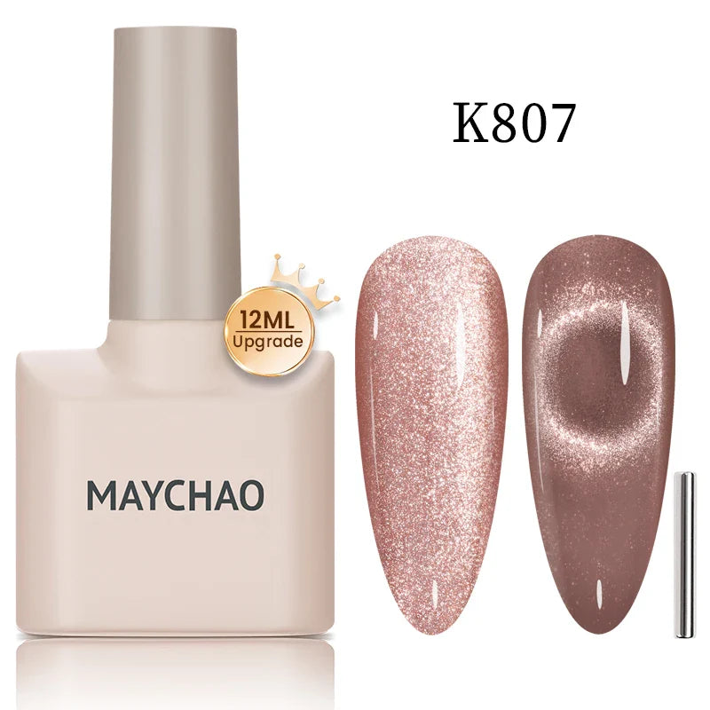 Maychao 12ml Cat Eye Gel Nail Polish Rainbow Effect-11