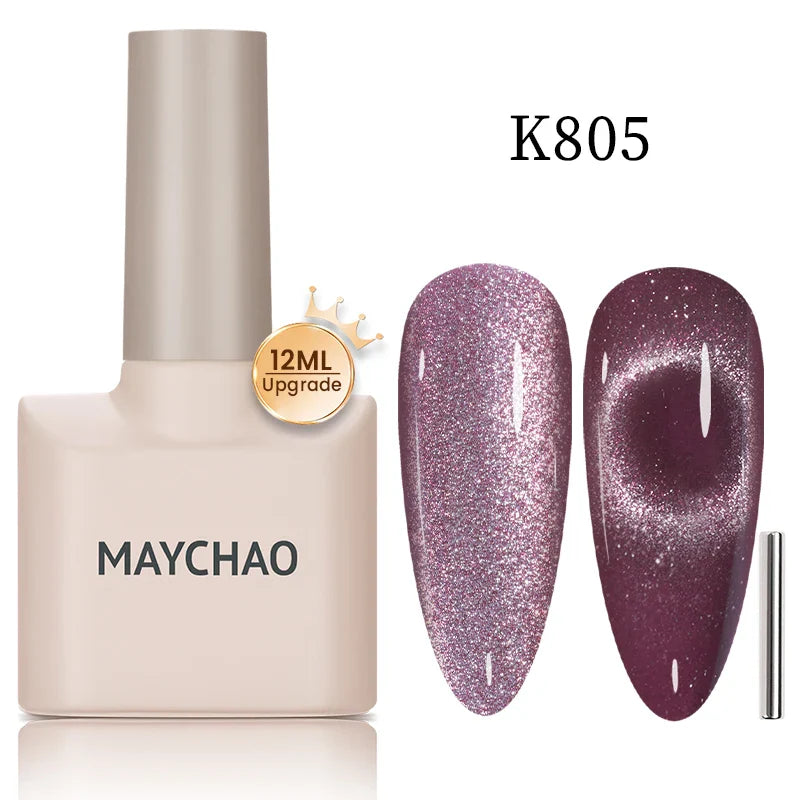 Maychao 12ml Cat Eye Gel Nail Polish Rainbow Effect-32