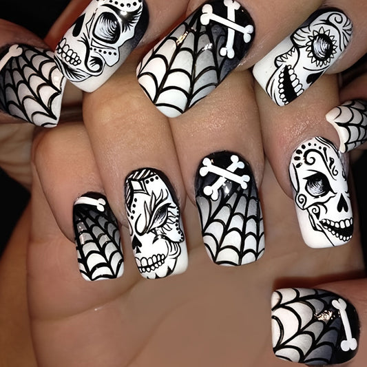 Medium Square Halloween Press-On Nails-0