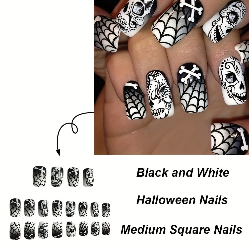 Medium Square Halloween Press-On Nails-4