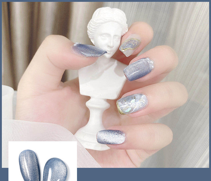 Milk Tea Crystal Cat Eye Nail Polish-1
