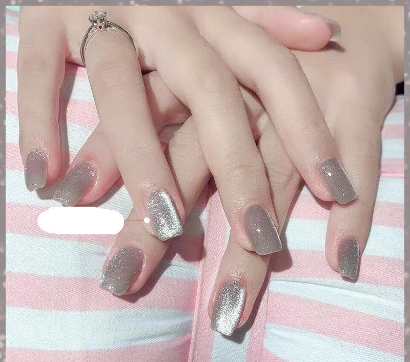 Milk Tea Crystal Cat Eye Nail Polish-24