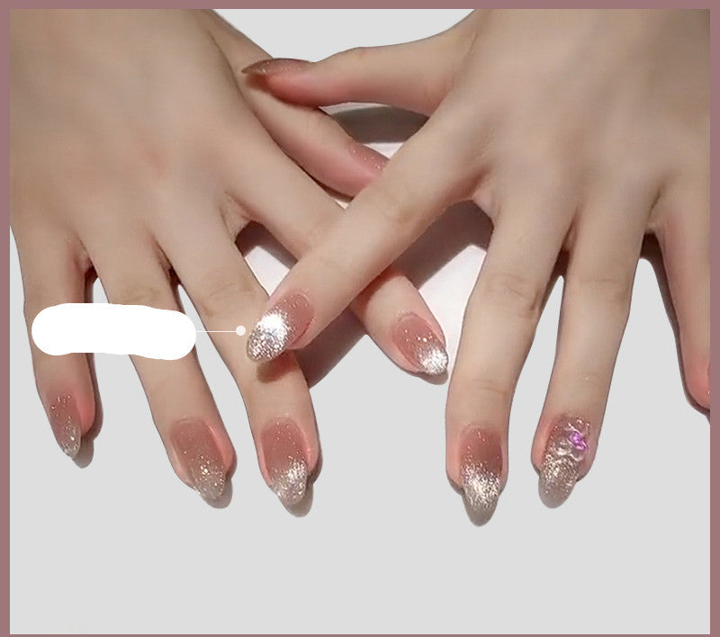 Milk Tea Crystal Cat Eye Nail Polish-16