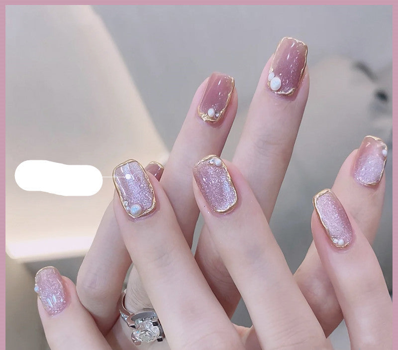 Milk Tea Crystal Cat Eye Nail Polish-13