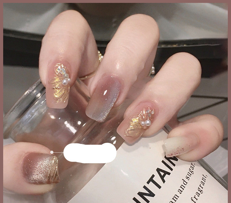 Milk Tea Crystal Cat Eye Nail Polish-19